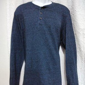 Lee man long sleeve man Tshirt Size XL Navy Front buttons Lightweight *001